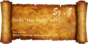 Széles Győző névjegykártya