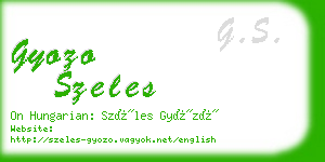 gyozo szeles business card